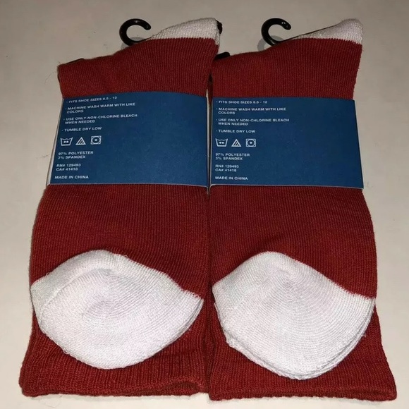 Neff Crew Socks 2 Pair Men 6.5-12 Red w/ White & Logo Skate Snowboard BMX NEW! - Picture 3 of 10